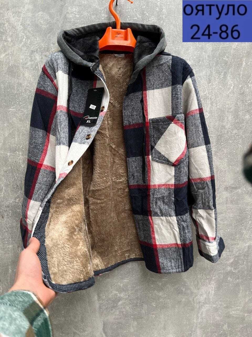 рубашка теплая,рубашка теплая в клетку оверсайз,рубашка с капюшоном,рубашка на меху,повседневная куртка