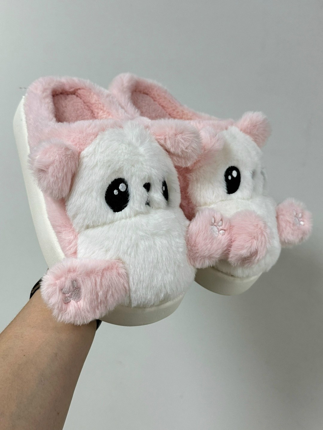 тапочки милые,тапочки панда,домашние тапочки,плюшевые тапочки,плюшевые домашние тапочки