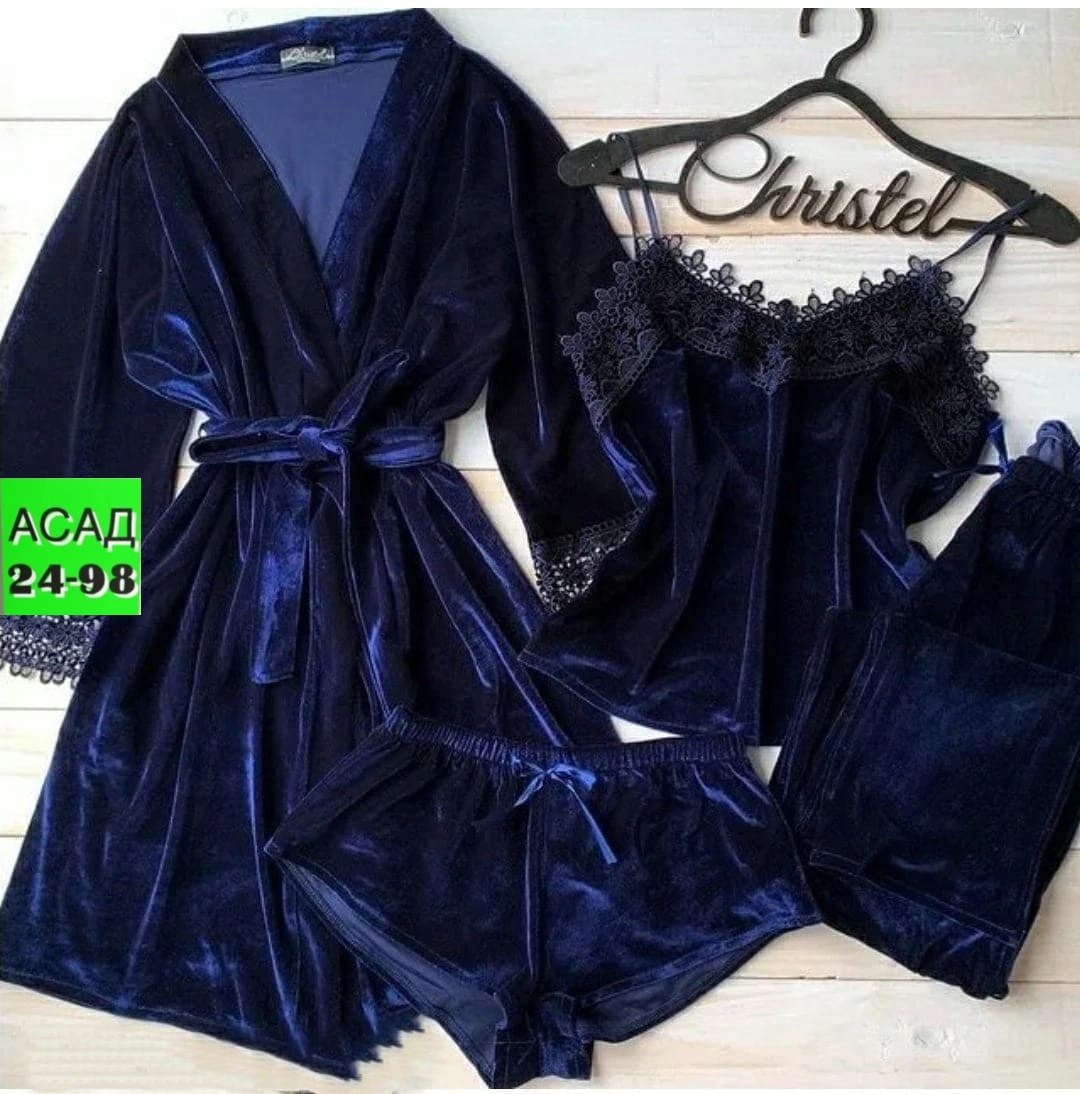 пижама женская велюровая тройка,пеньюар женский комплект велюр,пижама велюр,пижама из бархата,пижама женская велюр