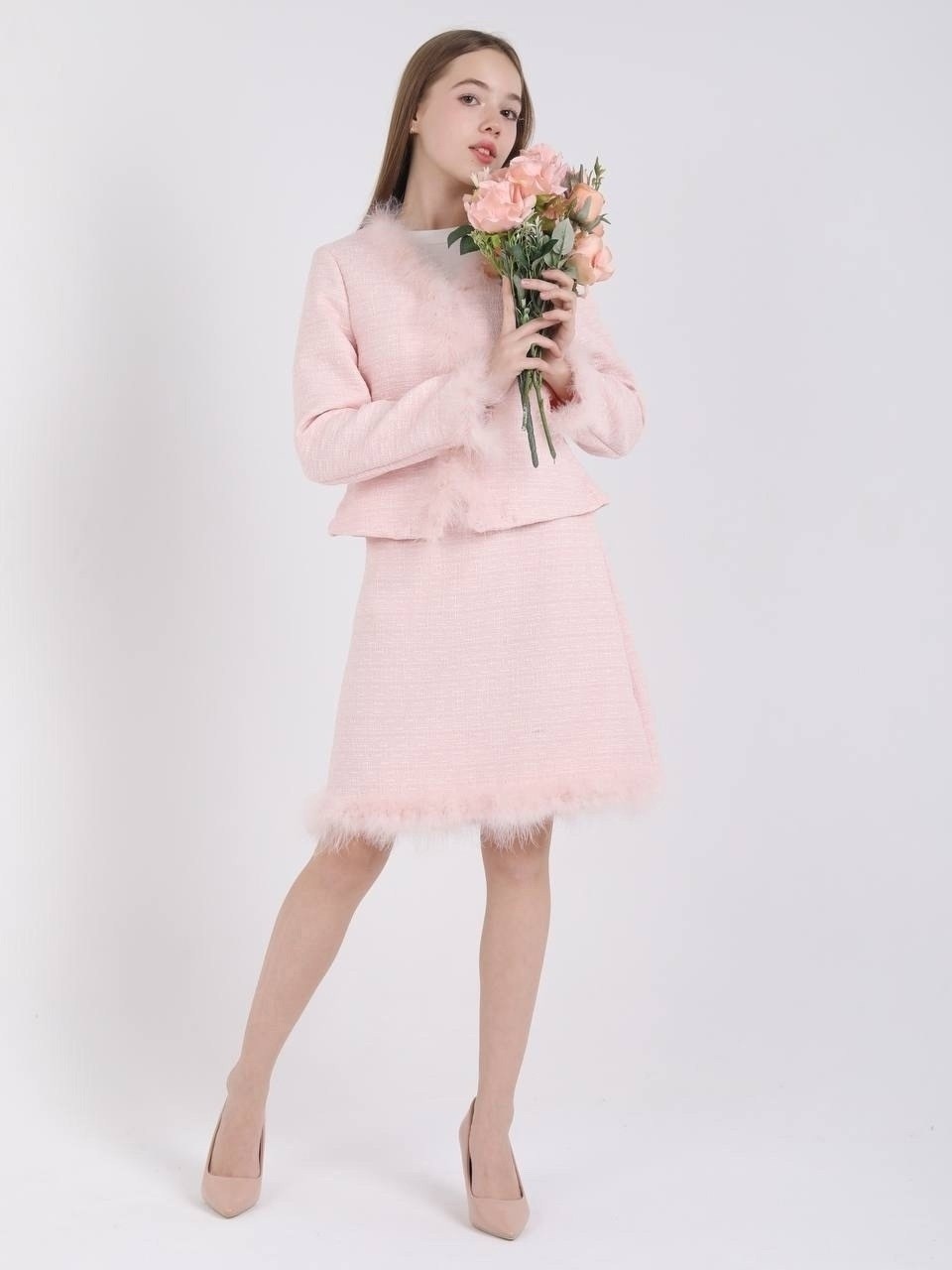 твидовый костюм с юбкой,женские костюмы с юбкой,комплект жакет и юбка,твидовый костюм,жакет