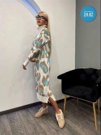 трикотажное платье,платье женское вязаное,платье теплое,платье женские,платье кокон