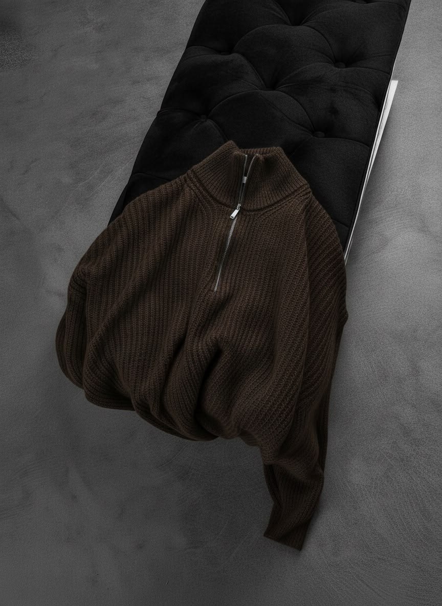 свитер с замком,свитер с высоким воротом,модный джемпер,свитер на молнии,трикотажный свитер