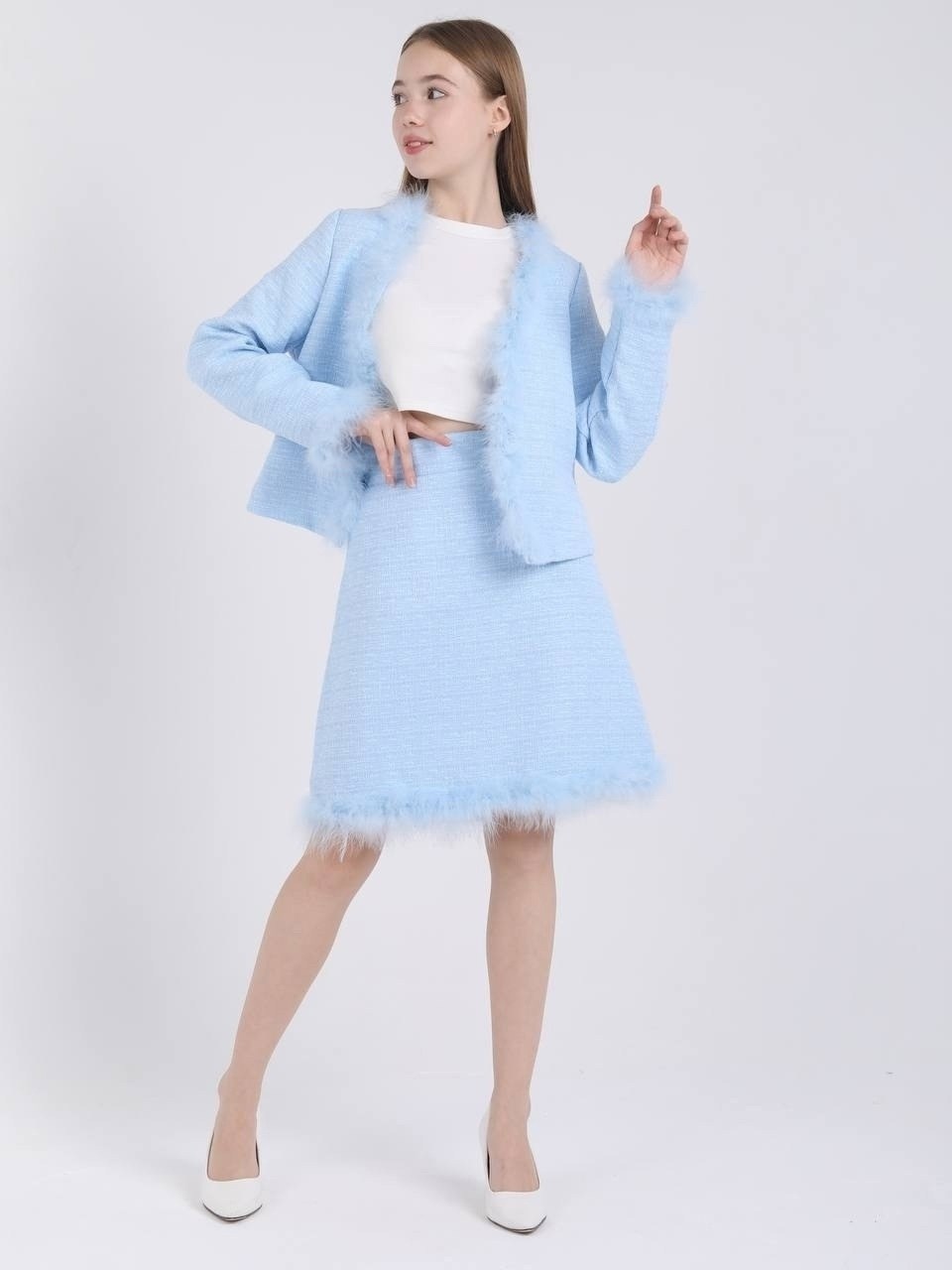 твидовый костюм с юбкой,женские костюмы с юбкой,комплект жакет и юбка,твидовый костюм,жакет