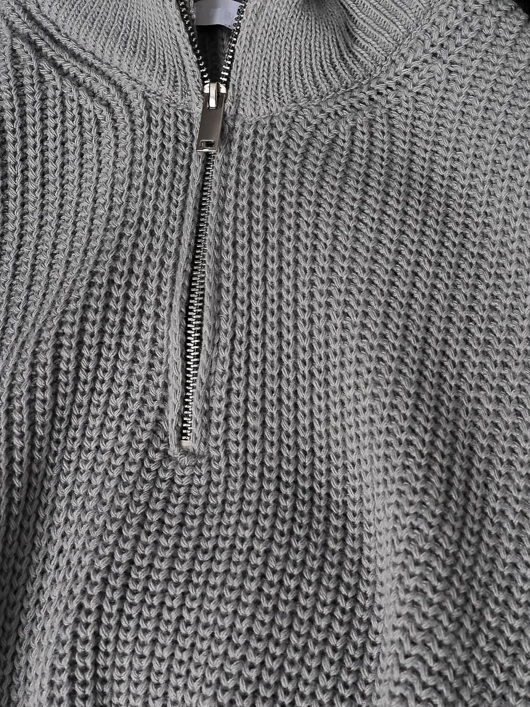 свитер с замком,свитер с высоким воротом,модный джемпер,свитер на молнии,трикотажный свитер