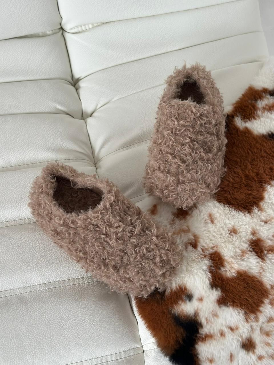 ,меховая ,вязаные тапочки,тапочки домашние,меховые туфли