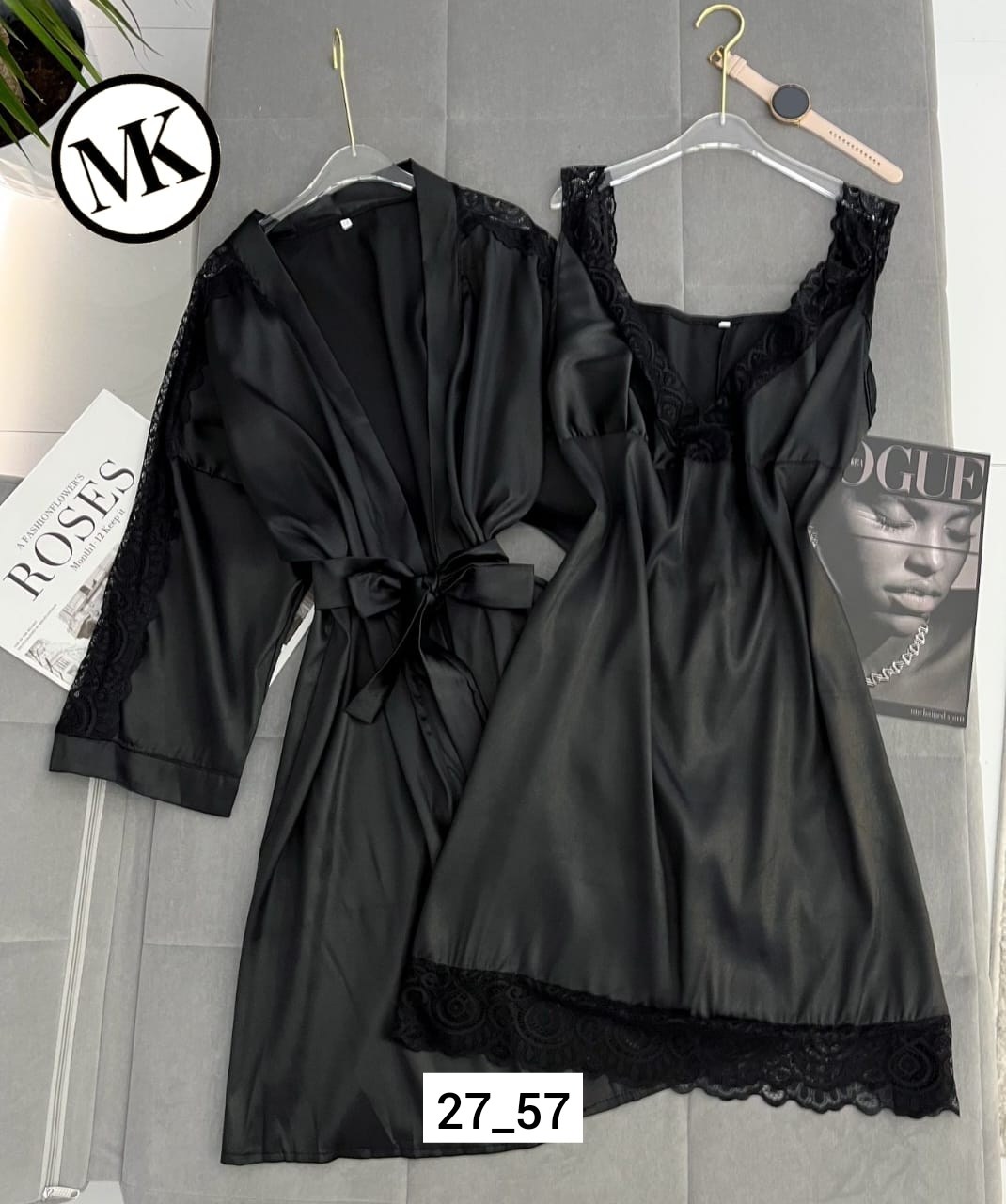 комплект халат и сорочка женская,женский шелковый халат,комплект с пеньюаром,комплект халат сорочка,женский пеньюар