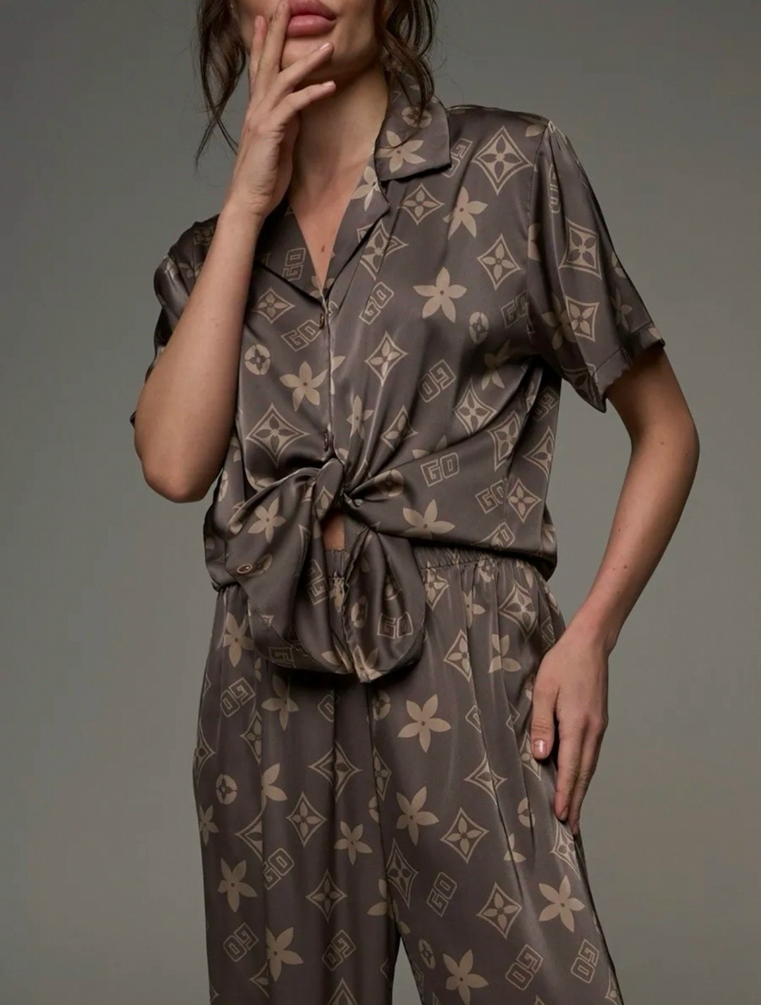 пижама со штанами и рубашкой шелковая домашняя,пижама шелковая со штанами silk mood,пижамы женски,пижама шелкова со штанами,пижама шелковая с брюками