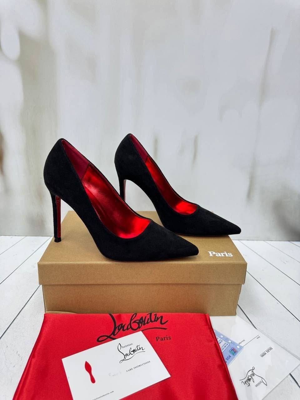 кристиан лабутен туфли замшевые черные,туфли christian louboutin,,женская ,туфли прада с красной подошвой