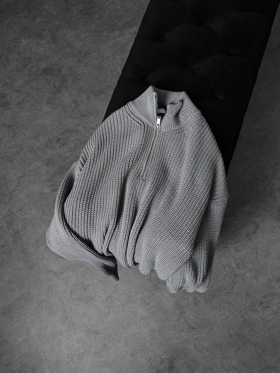 свитер с замком,свитер с высоким воротом,модный джемпер,свитер на молнии,трикотажный свитер