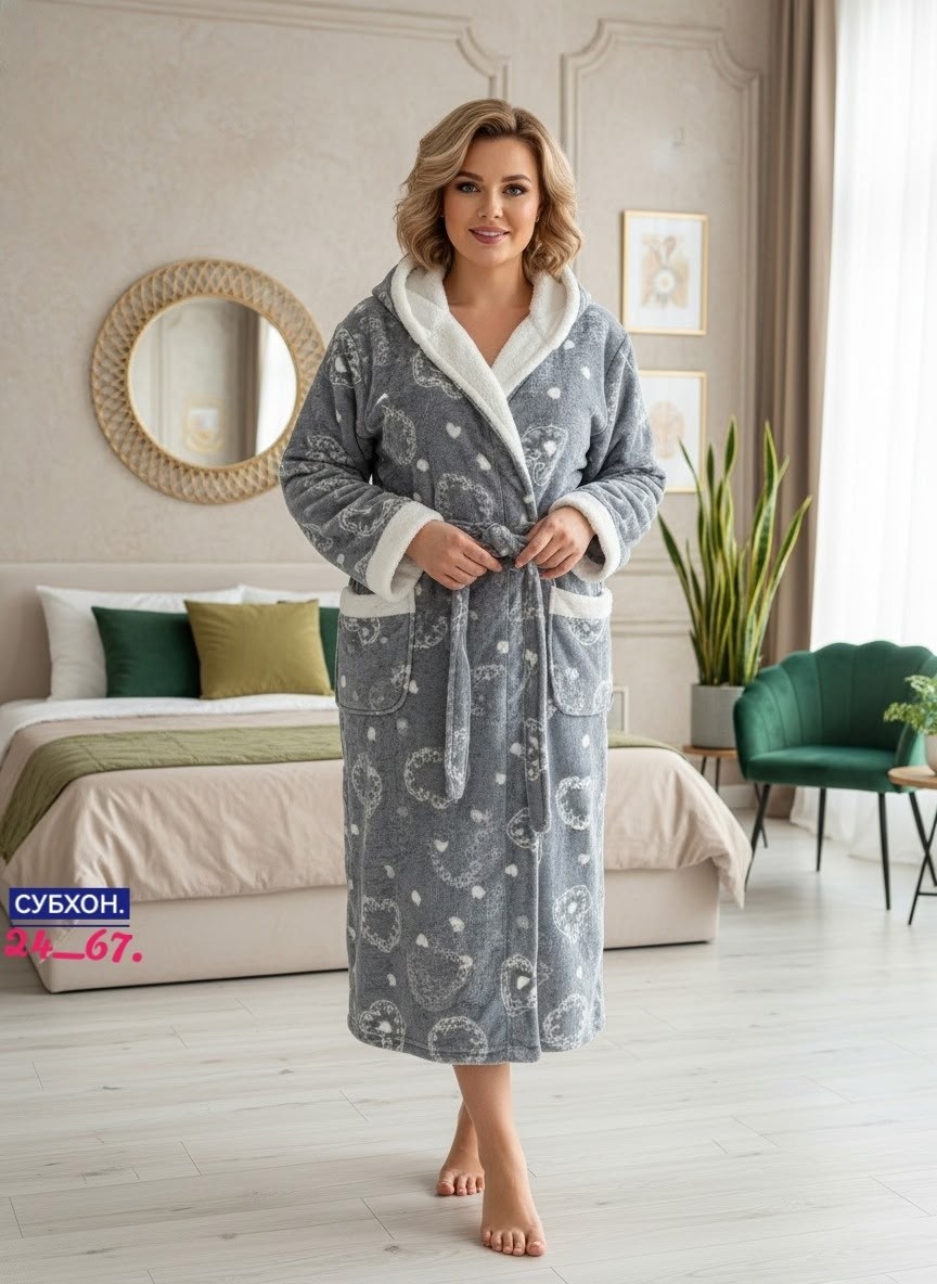 халат домашний женские,халат,халат женский домашний теплый с капюшоном,халат с капюшоном,халат велсофт