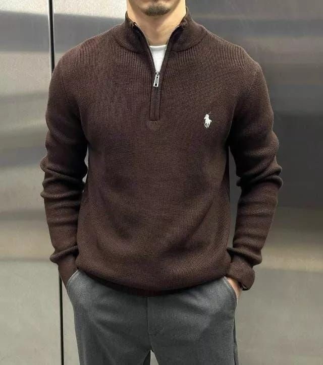 поло кофта,пуловер мужской,мужская мода,свитеры мужские,коричневая кофта