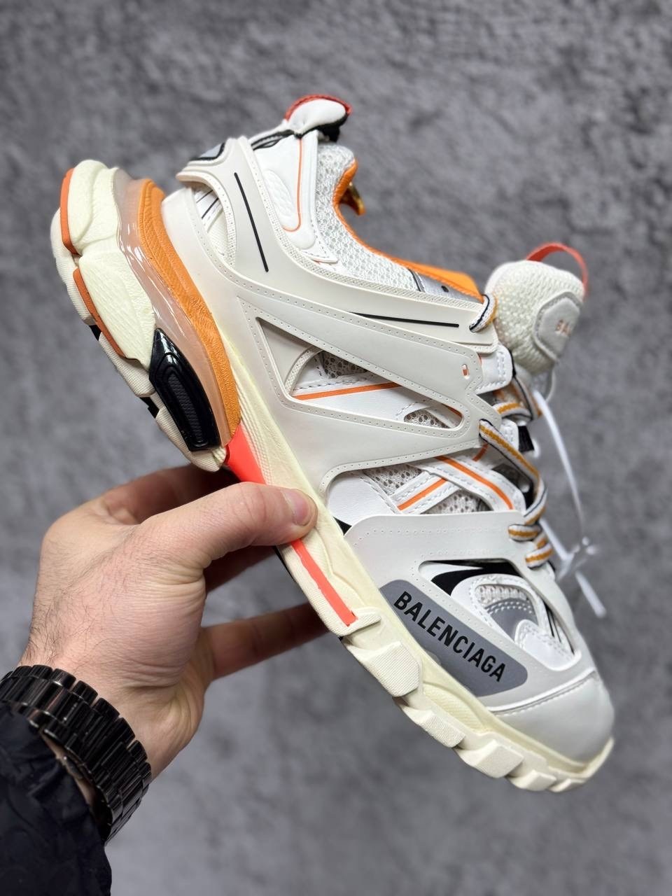 balenciaga track white orange,кроссовки balenciaga track,кроссовки balenciaga,женские кроссовки balenciaga,баленсиага трек 2 кроссовки