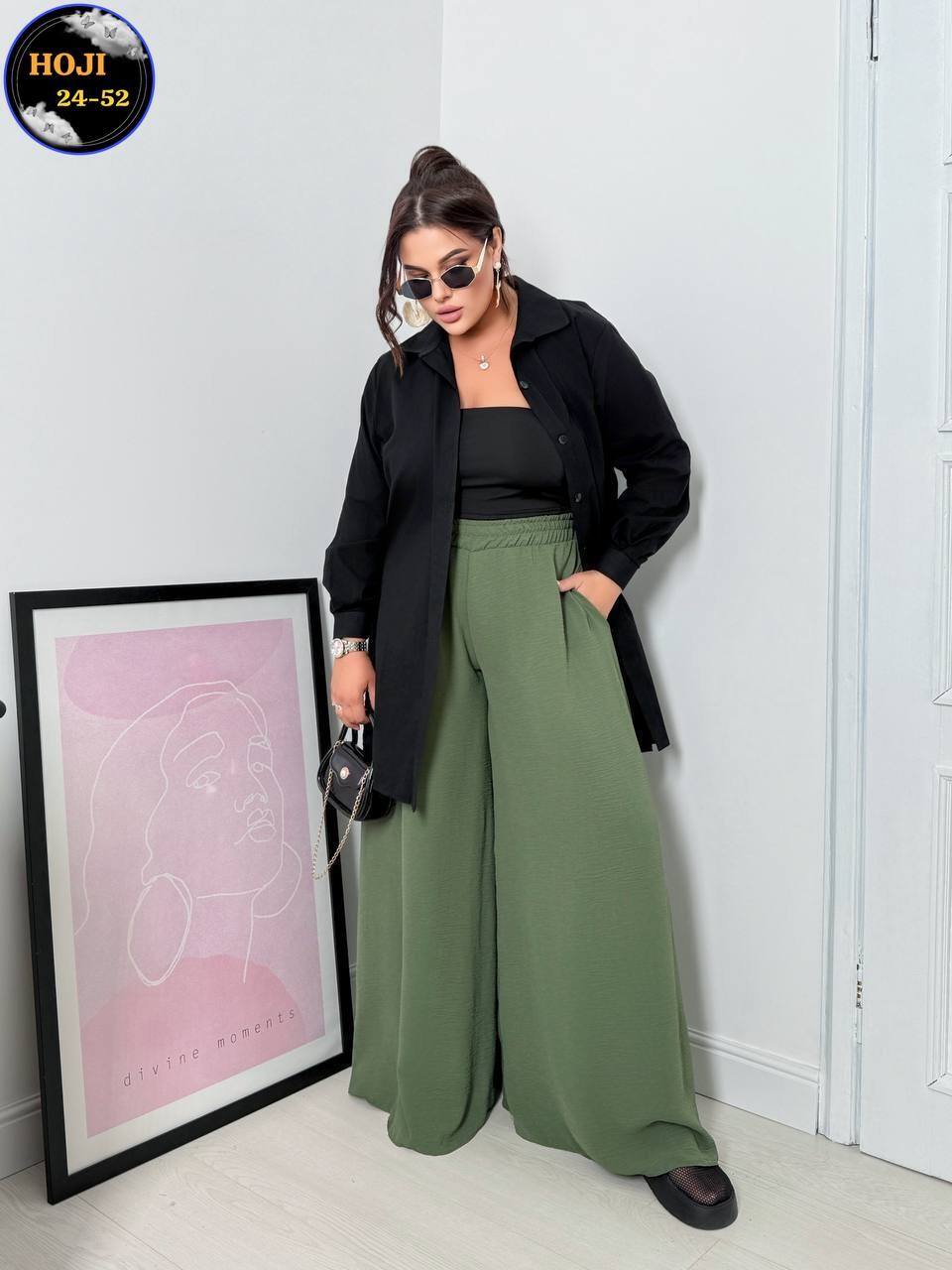 брюки кюлоты,широкие брюки хаки,брюки палаццо,брюки комплект,женские брюки