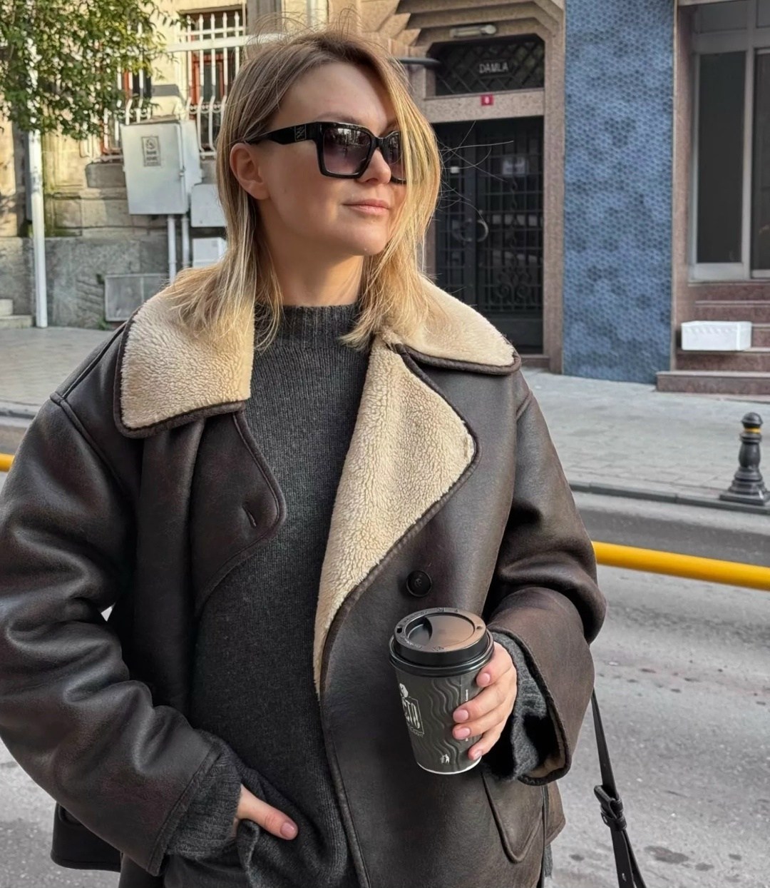 женская дубленка,дубленка авиатор,стильная дубленка,дубленка женская авиатор,дубленка удлиненная