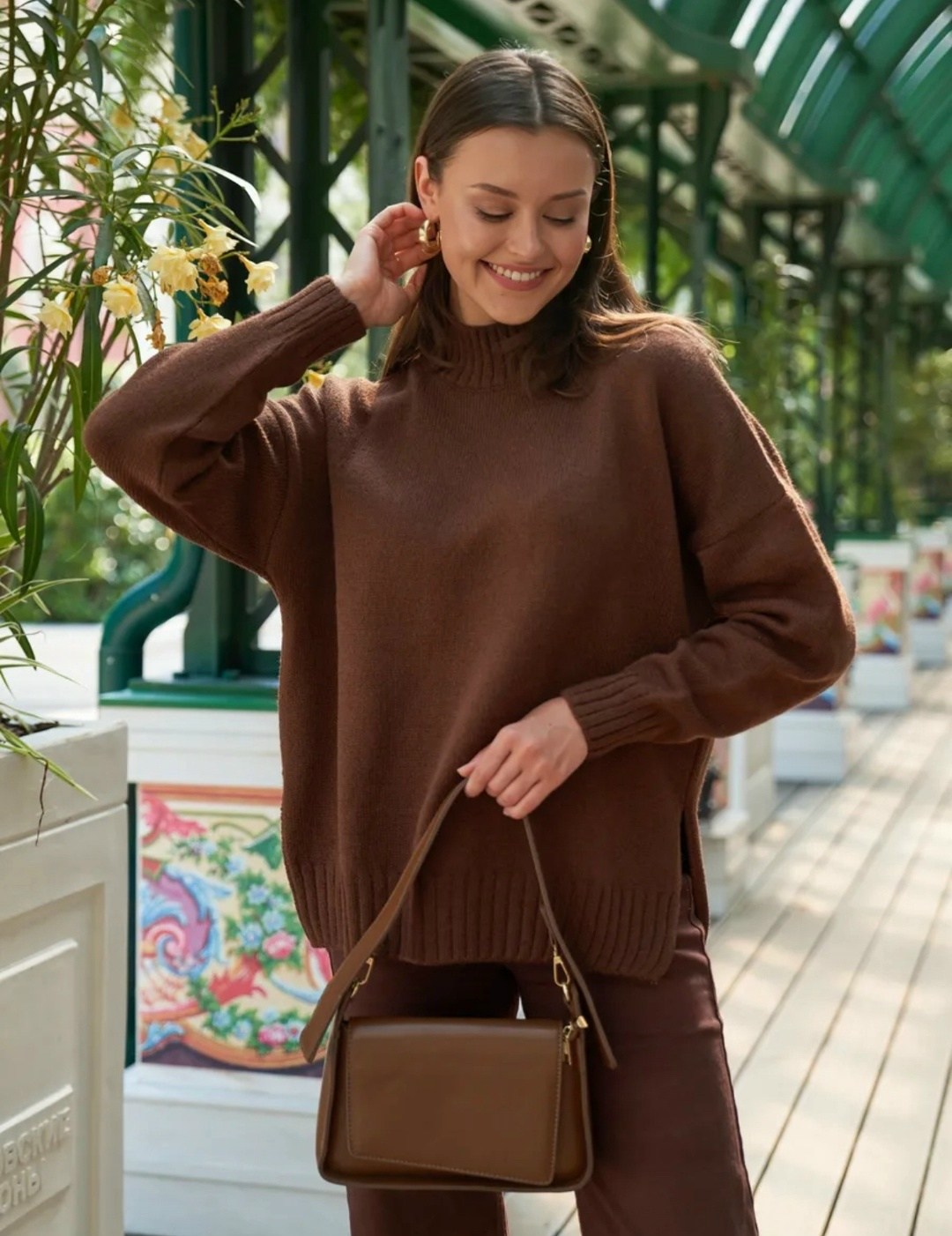 модные свитера,коричневый свитер,женский свитер,уютный свитер,свитер джемпер