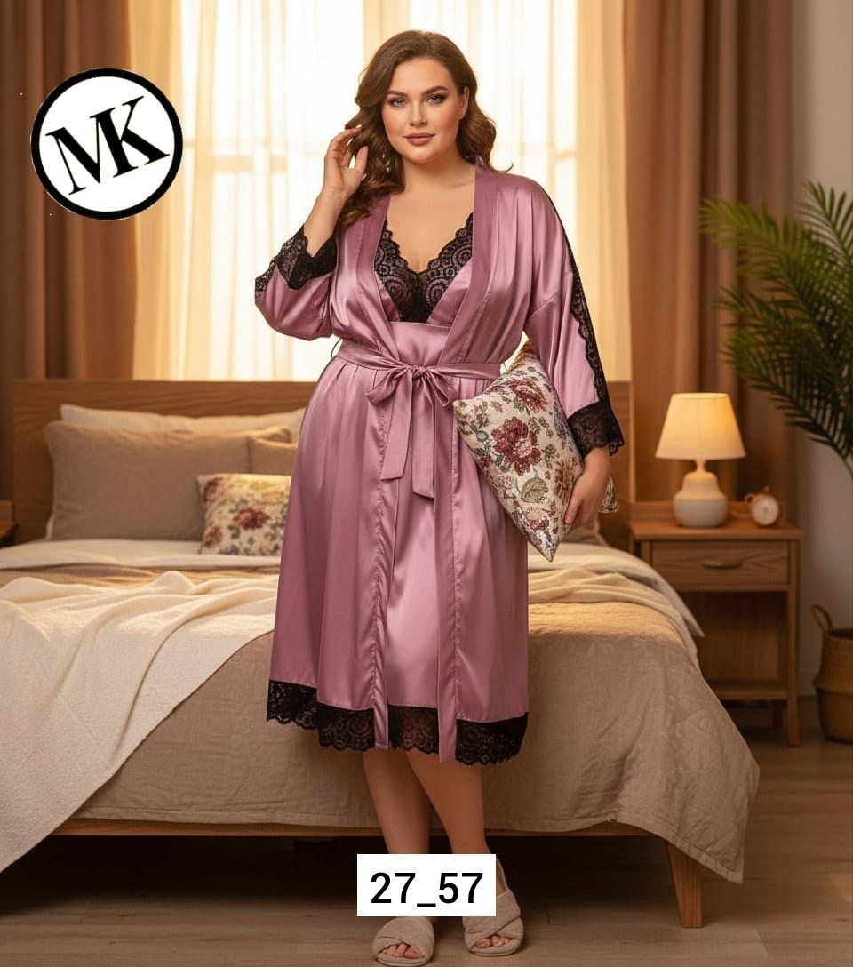 комплект халат и сорочка женская,женский шелковый халат,комплект с пеньюаром,комплект халат сорочка,женский пеньюар