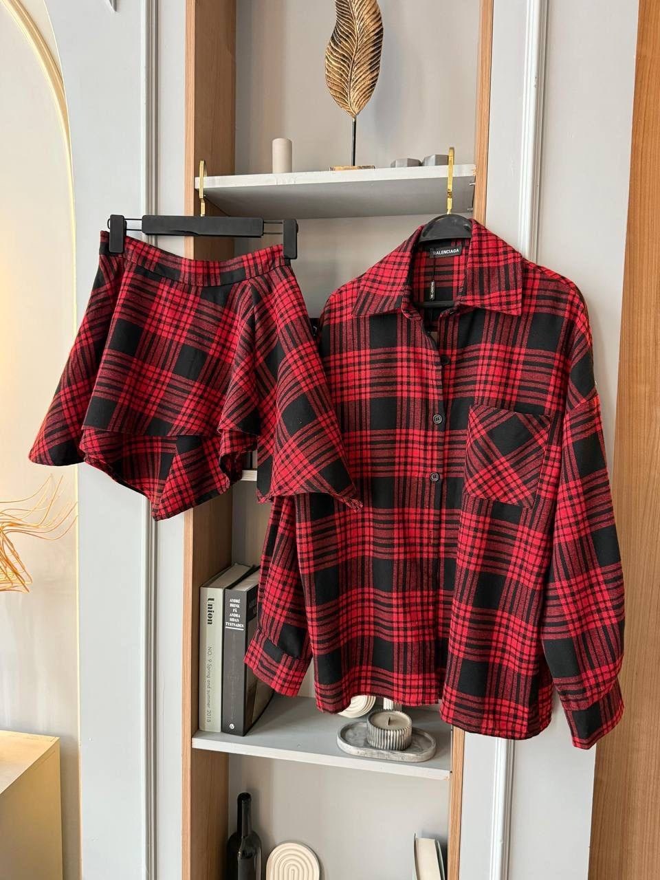 костюм с юбкой и рубашкой,юбка с рубашкой,костюмы женские с юбкой,костюм в клетку,платье в клеточку