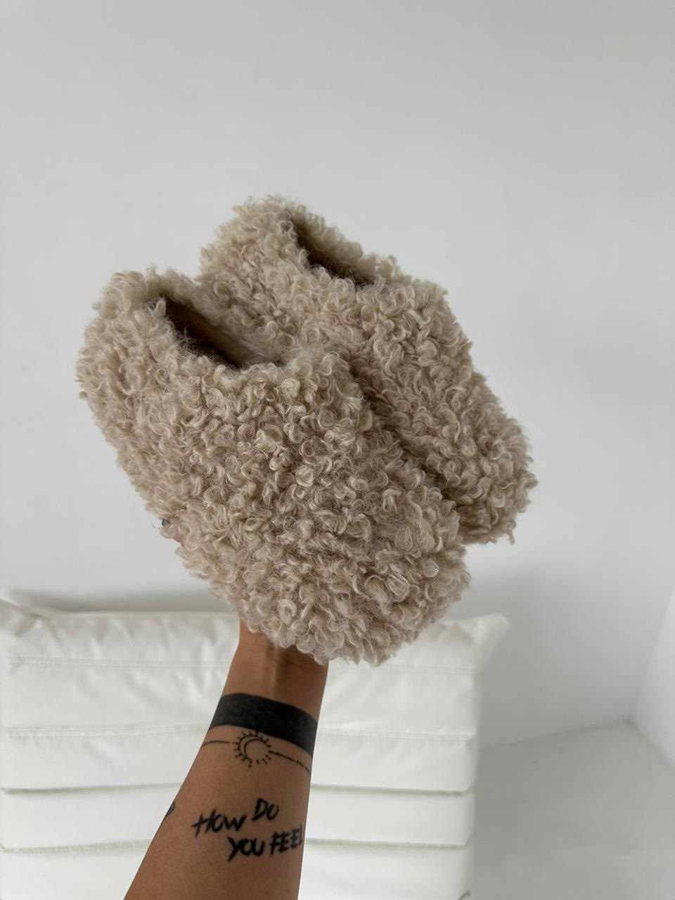 ,меховая ,вязаные тапочки,тапочки домашние,меховые туфли