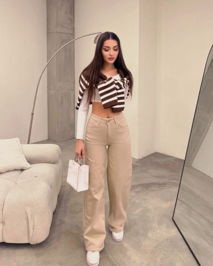 модные брюки,бежевые брюки,брюки с высокой талией,брюки стиль