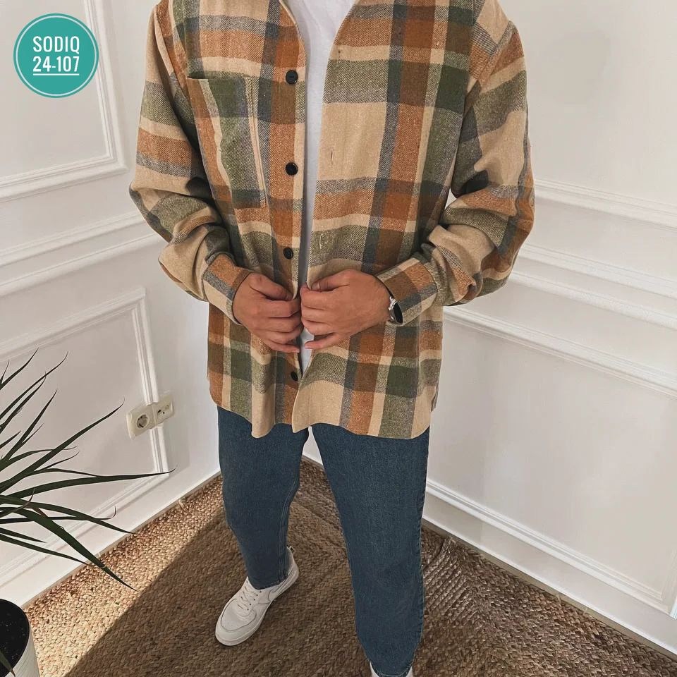 рубашка теплая оверсайз в клетку,рубашка теплая оверсайз,шерстяная рубашка мужская,рубашка в клетку мужская,мужская рубашка