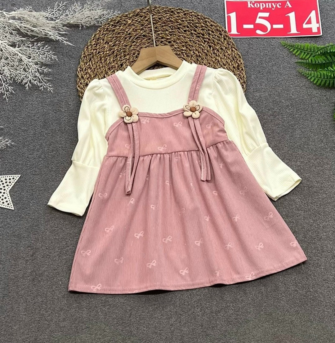 вельветовый сарафан для девочки,комплект одежды для девочек,детская платье,сарафан для девочки на бретелях,наряды для девочек