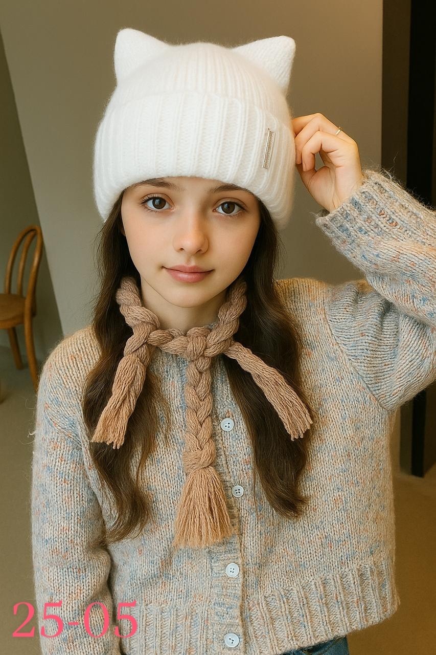 шапка для девочек,шапка для девочки с ушками,шапка детская для девочек,шапочка с ушками,шапка вязаная детская