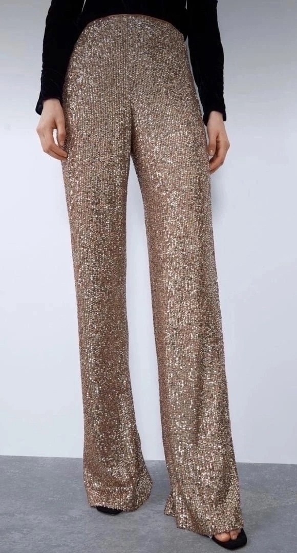 брюки палаццо блестящие с пайетками,брюки с пайетками,брюки палаццо блестящие,брюки с пайетками женские,шикарная одежда