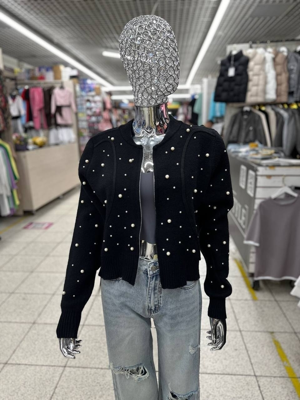 джемпер с бусинами,модный джемпер,женская кофта,трикотажный свитер,свитер с бусинами