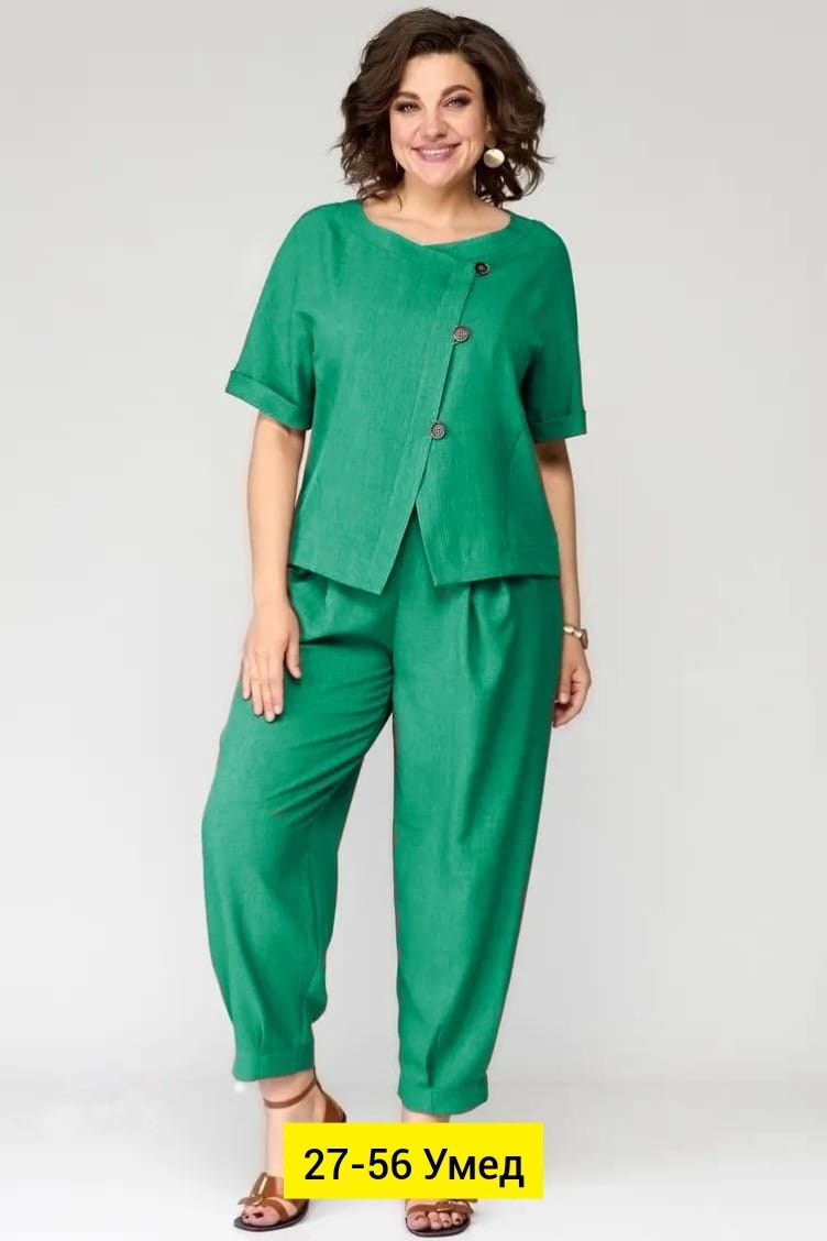 костюм michel chic арт 1337 корич,летние брючные костюмы для полных женщин,брючный костюм женский летний,брючный костюм из льна женский,женские брючные костюмы