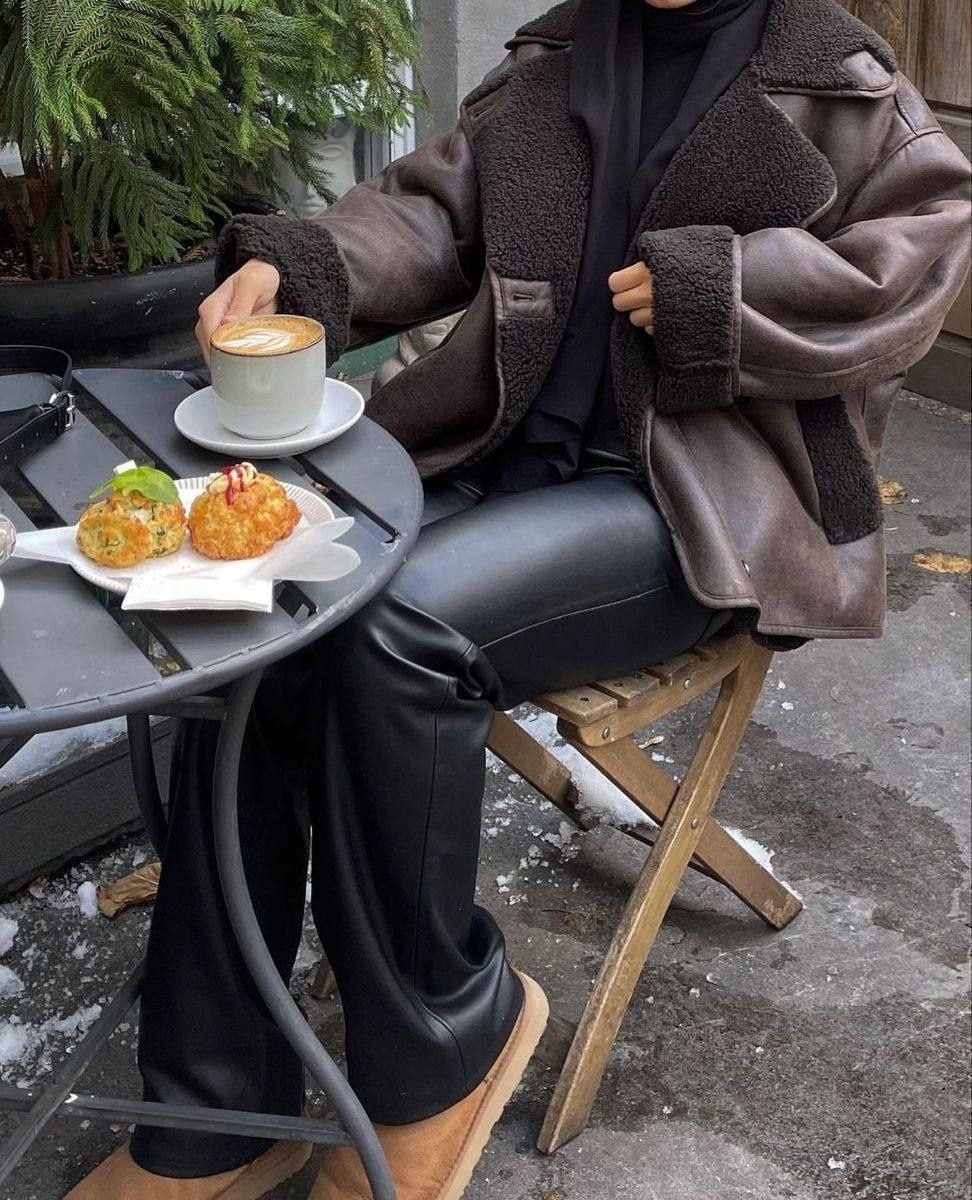 модные образы,модное пальто,дубленка оверсайз,зимняя мода