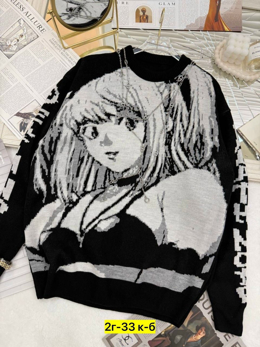 свитер аниме оверсайз,свитер аниме,свитер с принтом,свитера женские,свитер молодежный