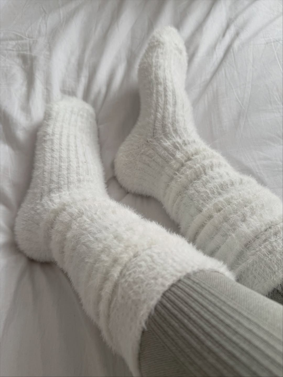 пушистые носки,носки женские белые,теплые женские носки,вязаные носки,хлопковые носки