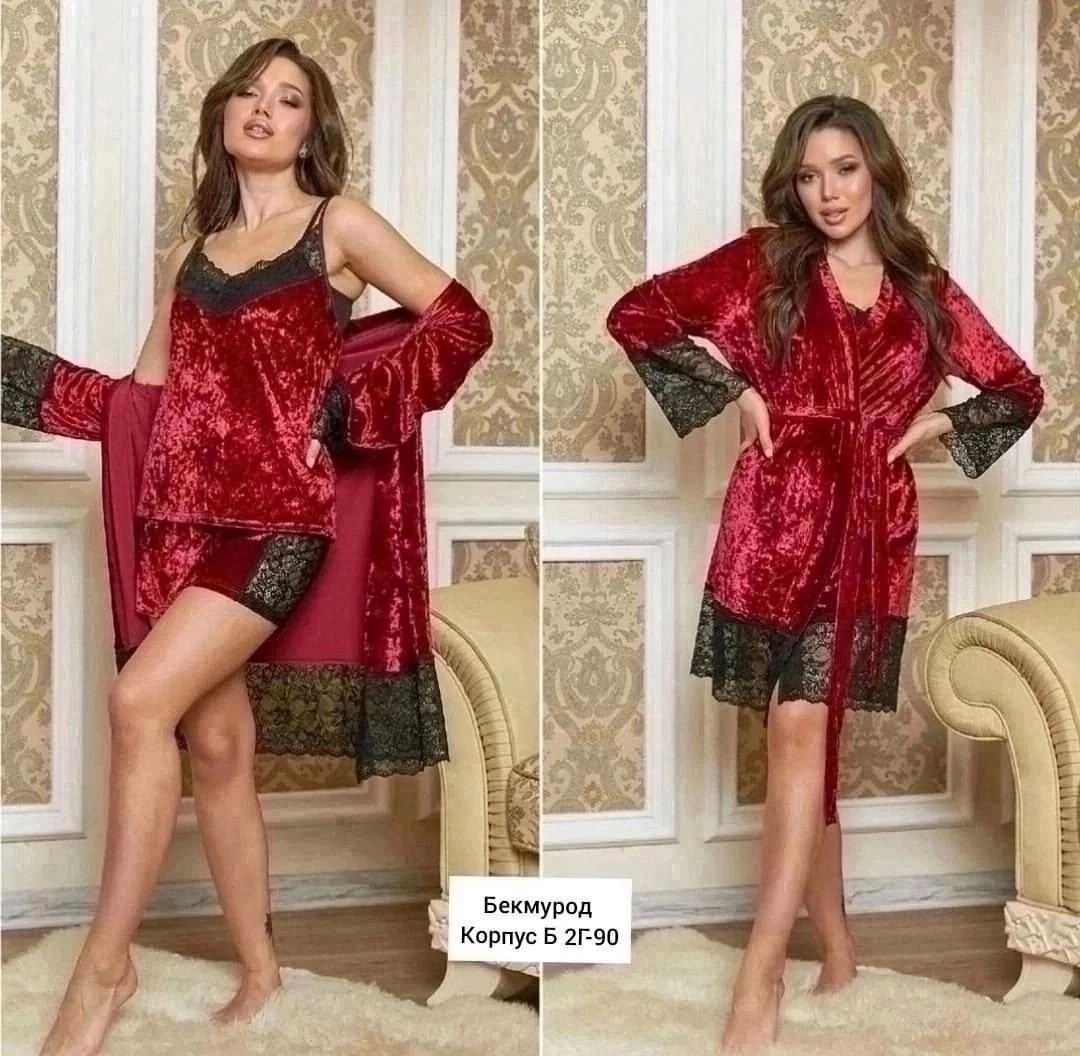 домашняя одежда женская,комплект велюровый тройка пижама,комплект пижама,красивая домашняя одежда,пижама велюр