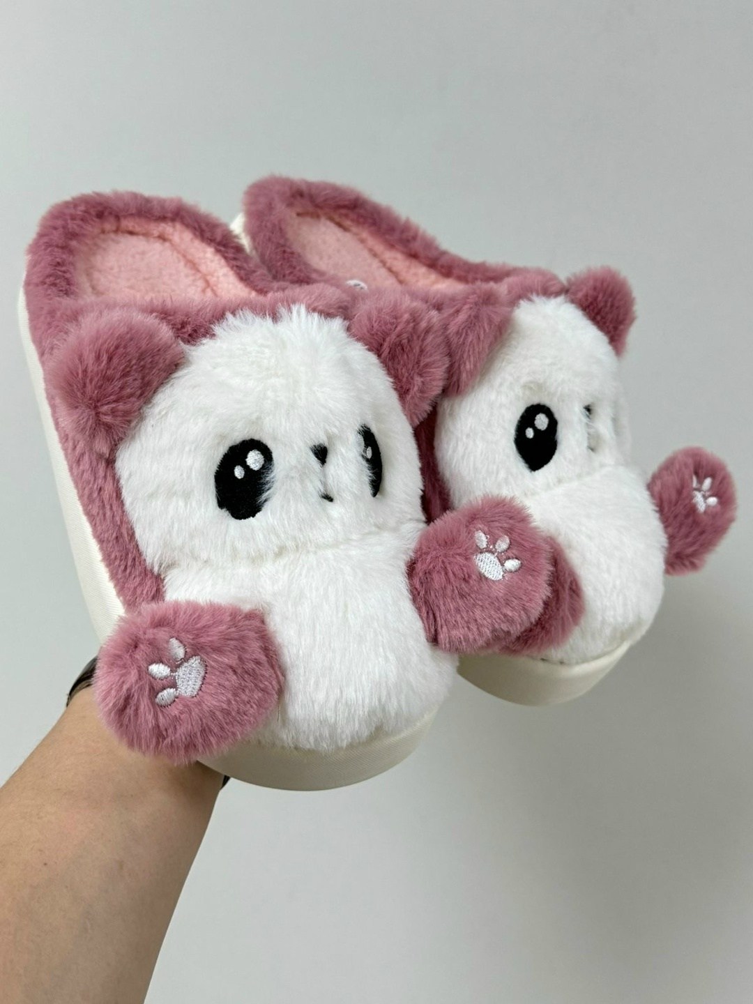 домашние тапочки,плюшевые тапочки,милые тапочки,тапочки панда,тапочки зимние