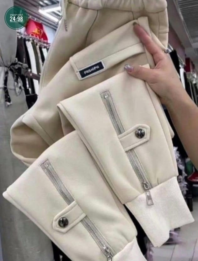 штаны на флисе,штаны женские модные,тёплые штаны женские,брюки на молнии,штаны свободные