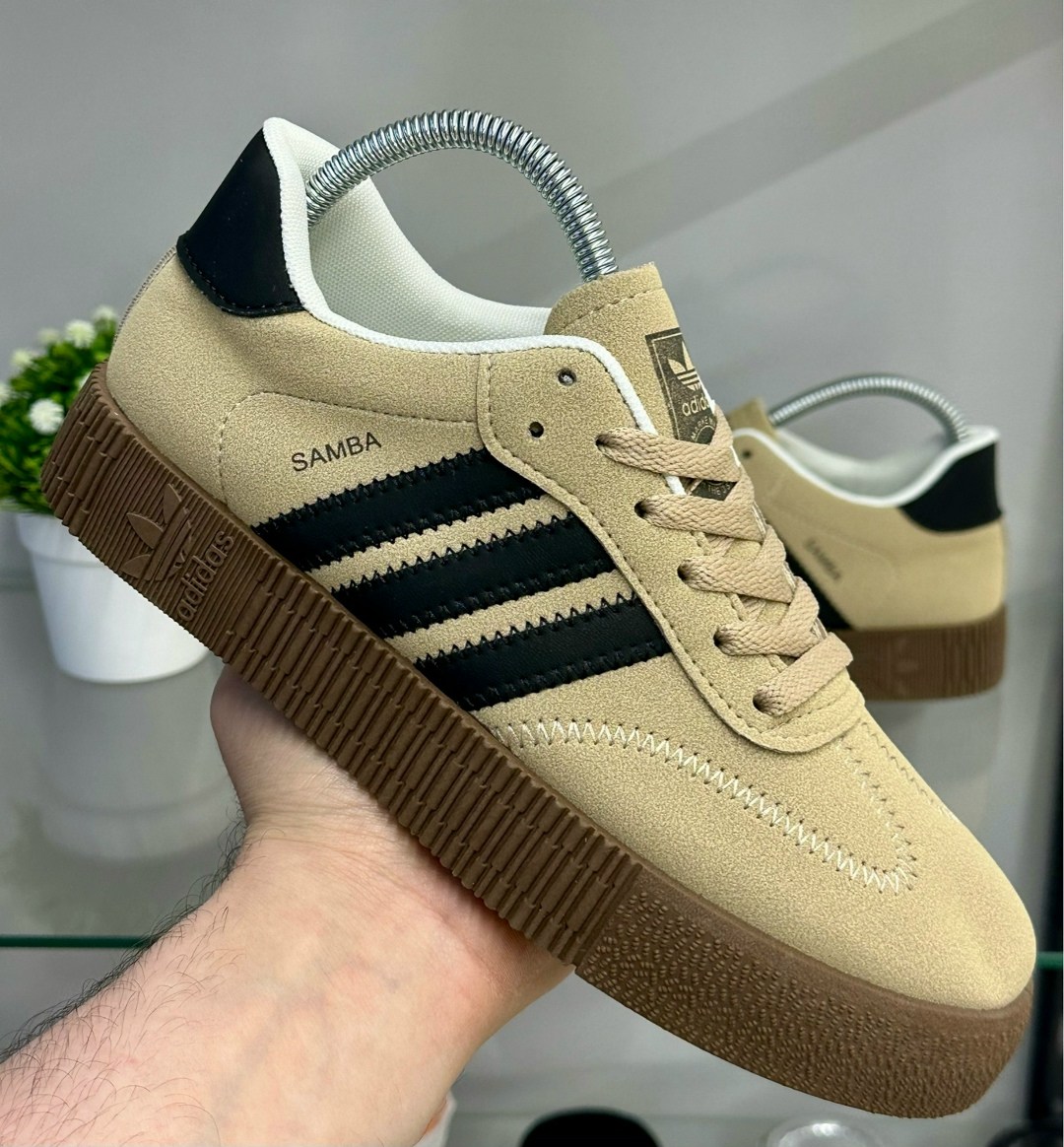женские кеды,,стильная , женская,adidas samba beige