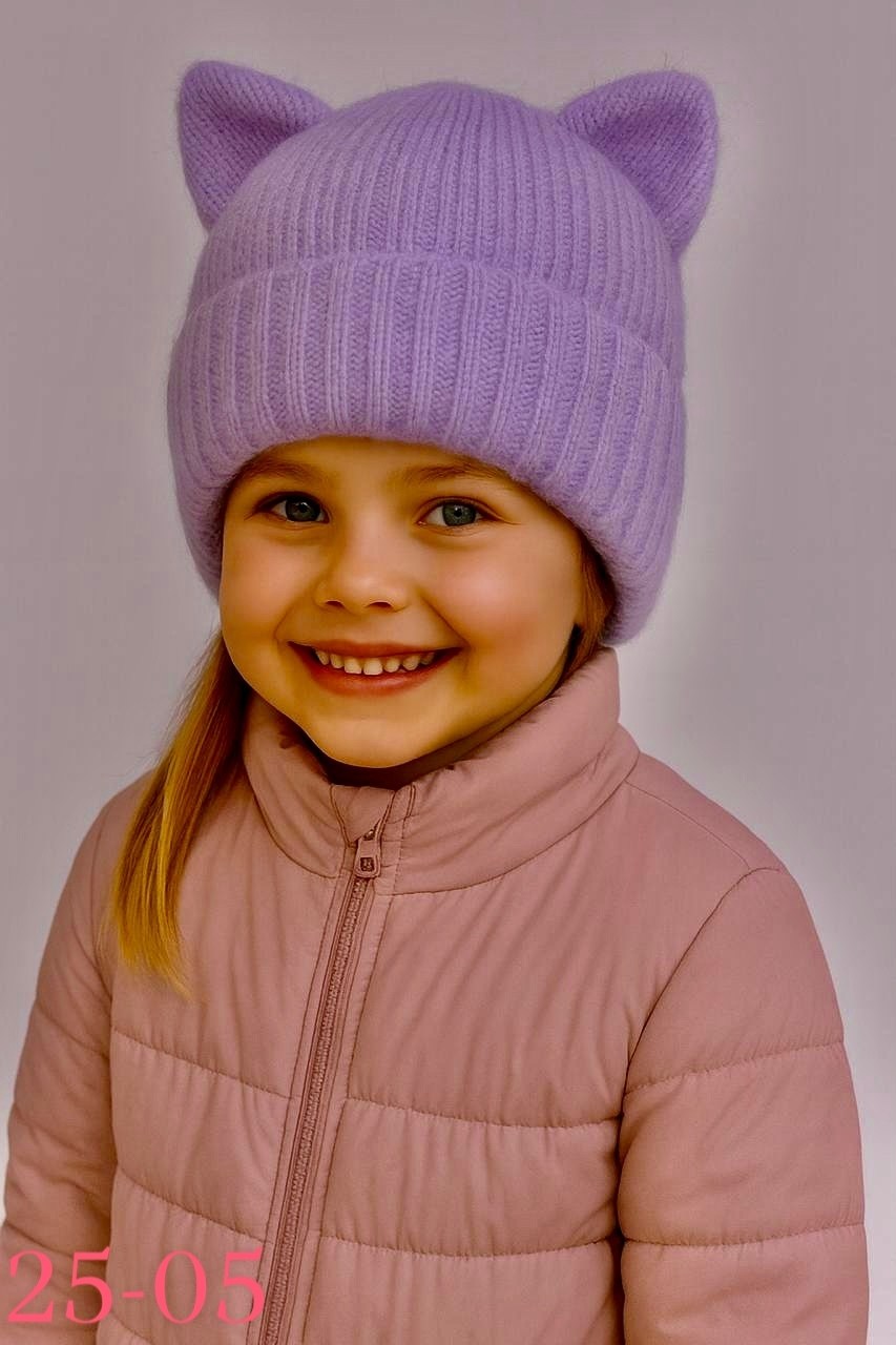 шапка для девочек,шапка для девочки с ушками,шапка детская для девочек,шапочка с ушками,шапка вязаная детская