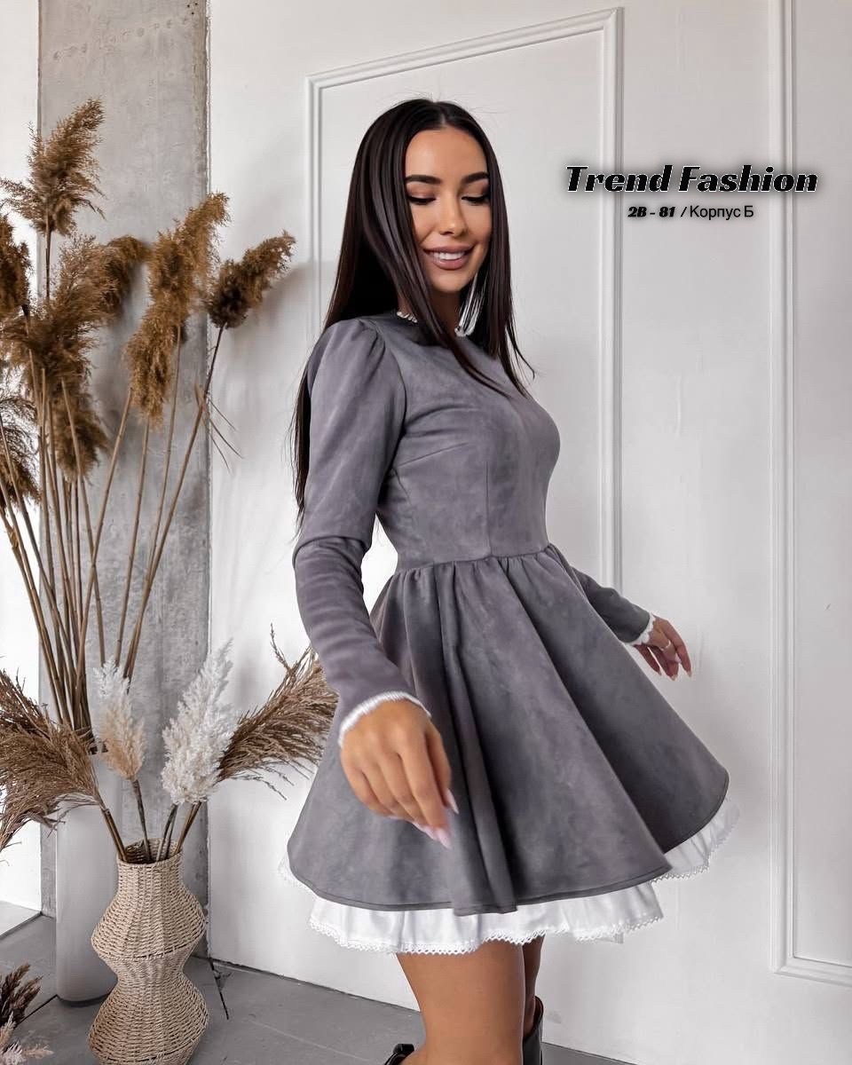 платье замшевое короткое,платье серое,нарядное платье,платье теплое,замшевое платье