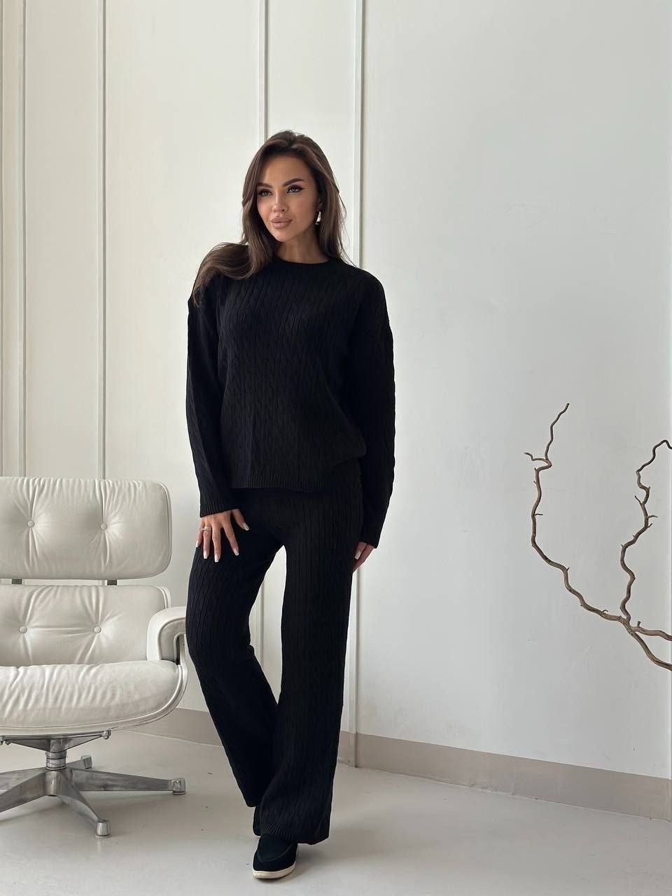 костюм вязаный теплый,вязаные костюмы,вязаный серый костюм женский,костюм вязаный теплый с брюками,модные трикотажные костюмы