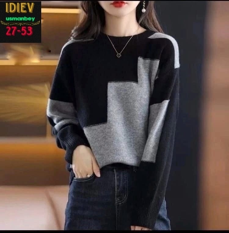 женский трикотажный свитер с круглым вырезом,модные женские кофты,женский свитер,модный женский свитер,джемпер с круглым вырезом