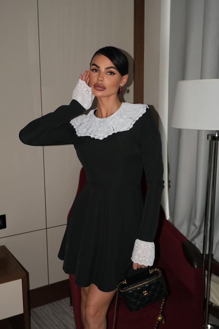 платье черное с белым воротником,платье с воротником,платье с белым воротником,черное платье с кружевным воротником,платье с кружевным воротником