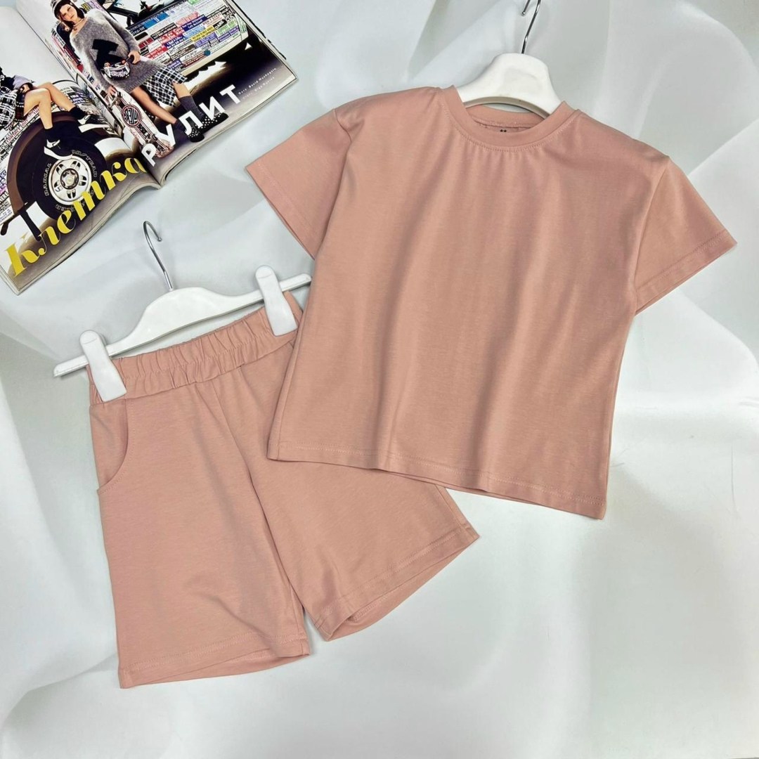костюмы двойки,костюм бежевый,костюм футболка с шортам,костюм повседневный,костюм трикотажный детский