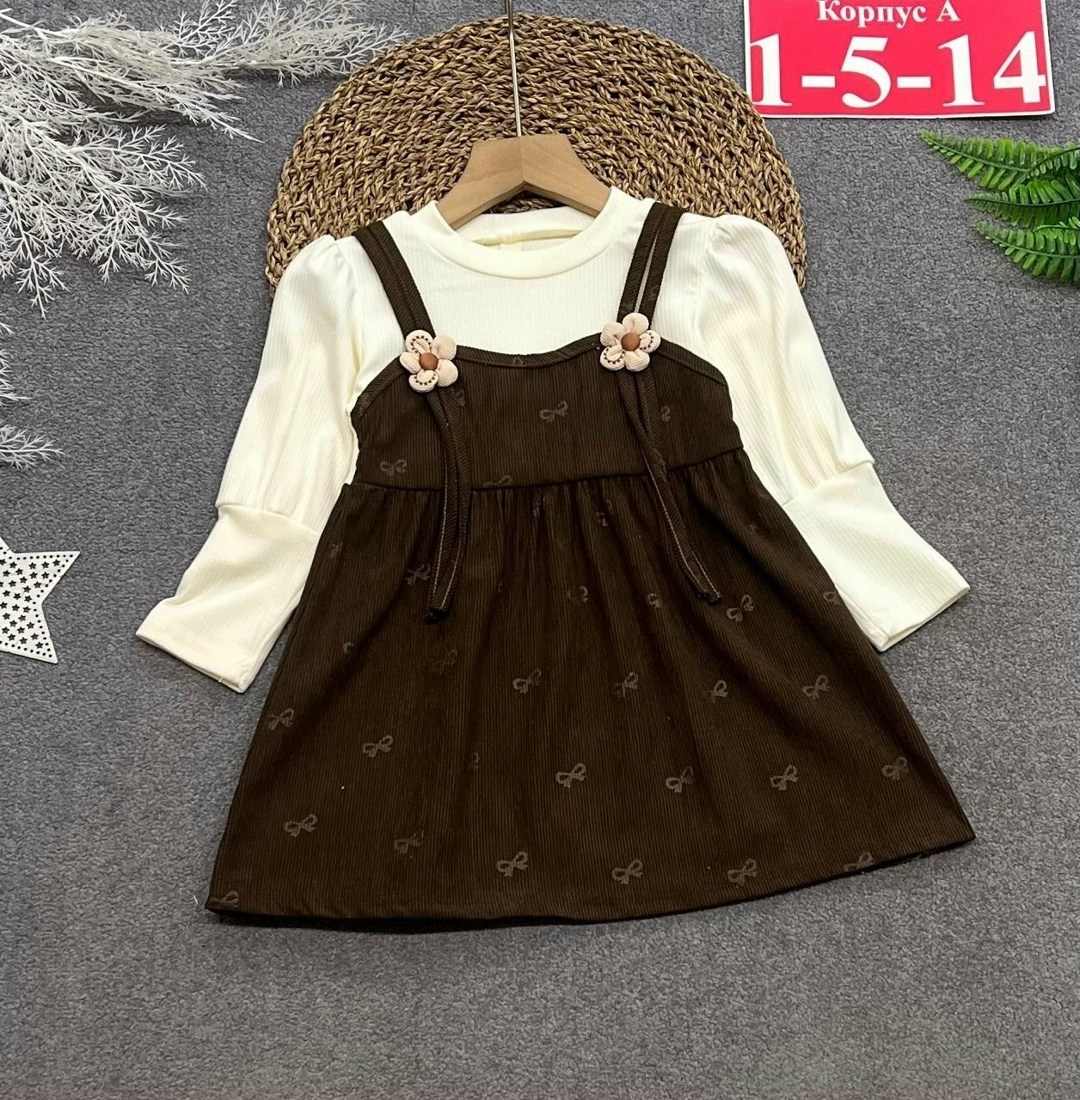 вельветовый сарафан для девочки,комплект одежды для девочек,детская платье,сарафан для девочки на бретелях,наряды для девочек