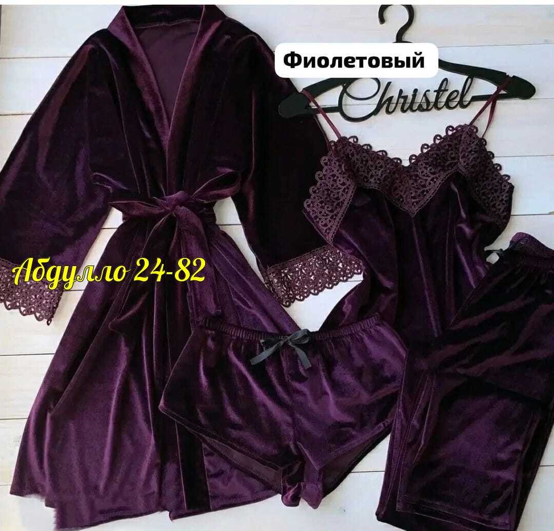 пижама велюр,пижама велюровая четверка,пижама комплект,пижамы женски,бархатная пижама комплект