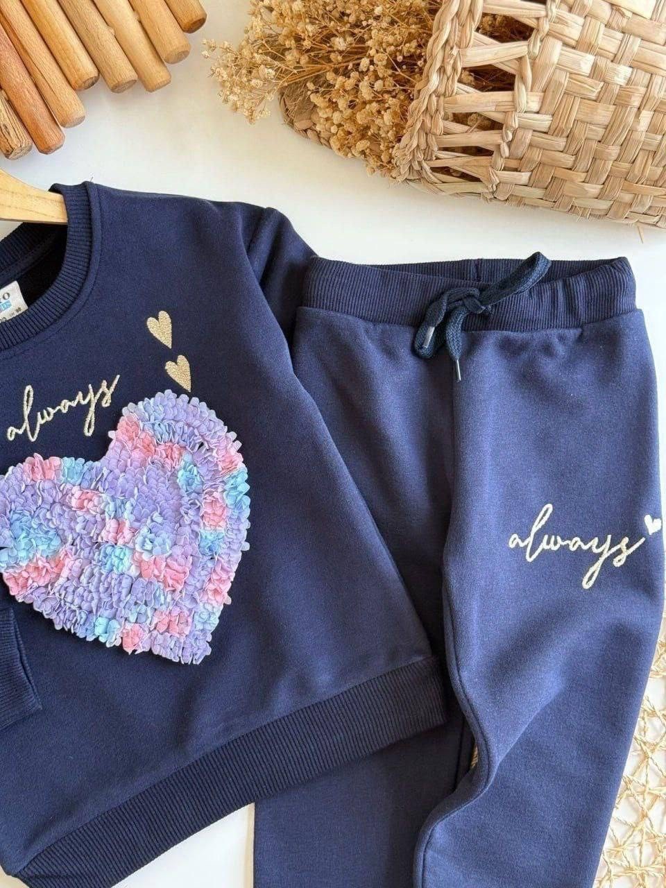 свитшот с декором,cвитшот для девочки,детские комплекты,костюмы для девочки,костюм синий