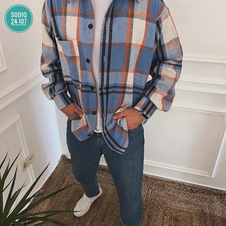 рубашка теплая оверсайз в клетку,рубашка теплая оверсайз,шерстяная рубашка мужская,рубашка в клетку мужская,мужская рубашка