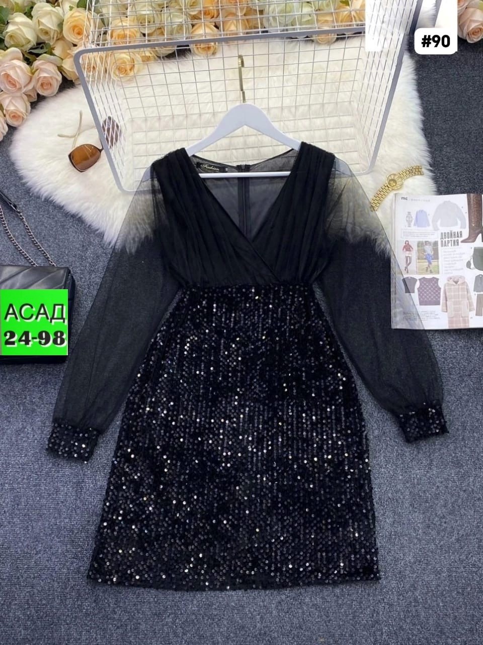 платье с пайетками,платье с блестками,черное блестящее платье,женское платье с блестками,черное платье с блестками
