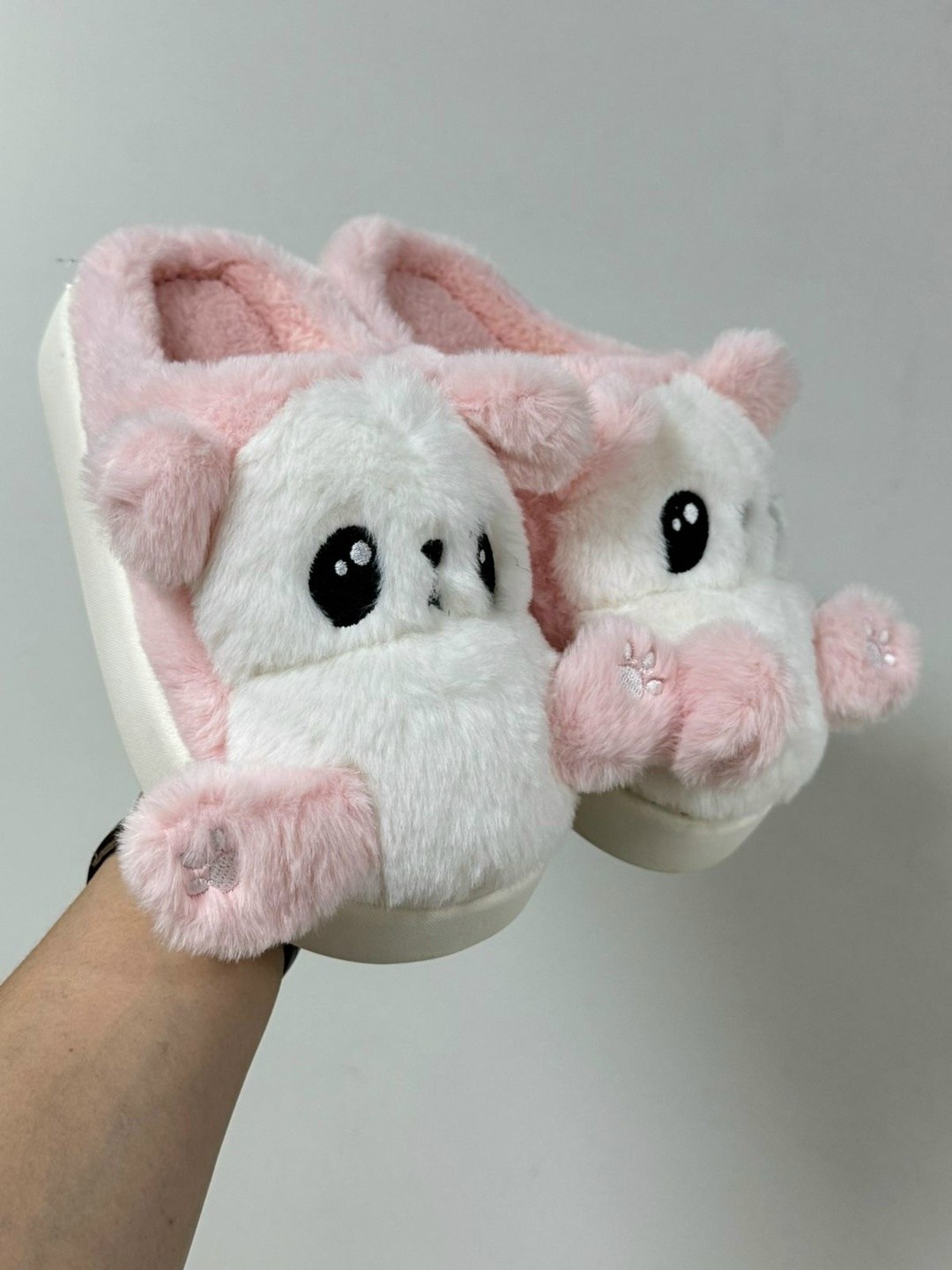 домашние тапочки,плюшевые тапочки,милые тапочки,тапочки панда,тапочки зимние