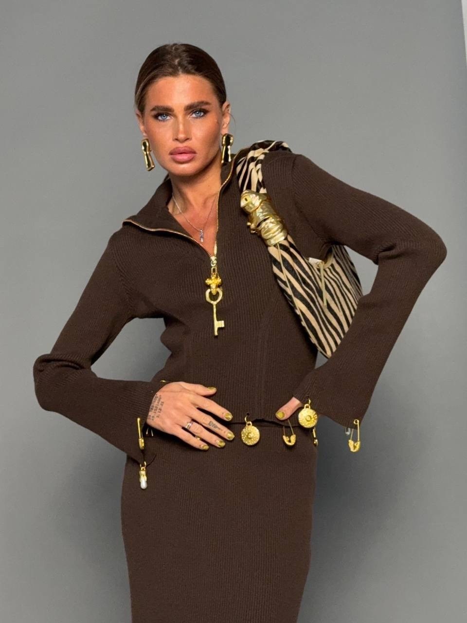 трикотажное платье,платье трикотажное макси,вязаное платье,платье идеальное,коричневое платье