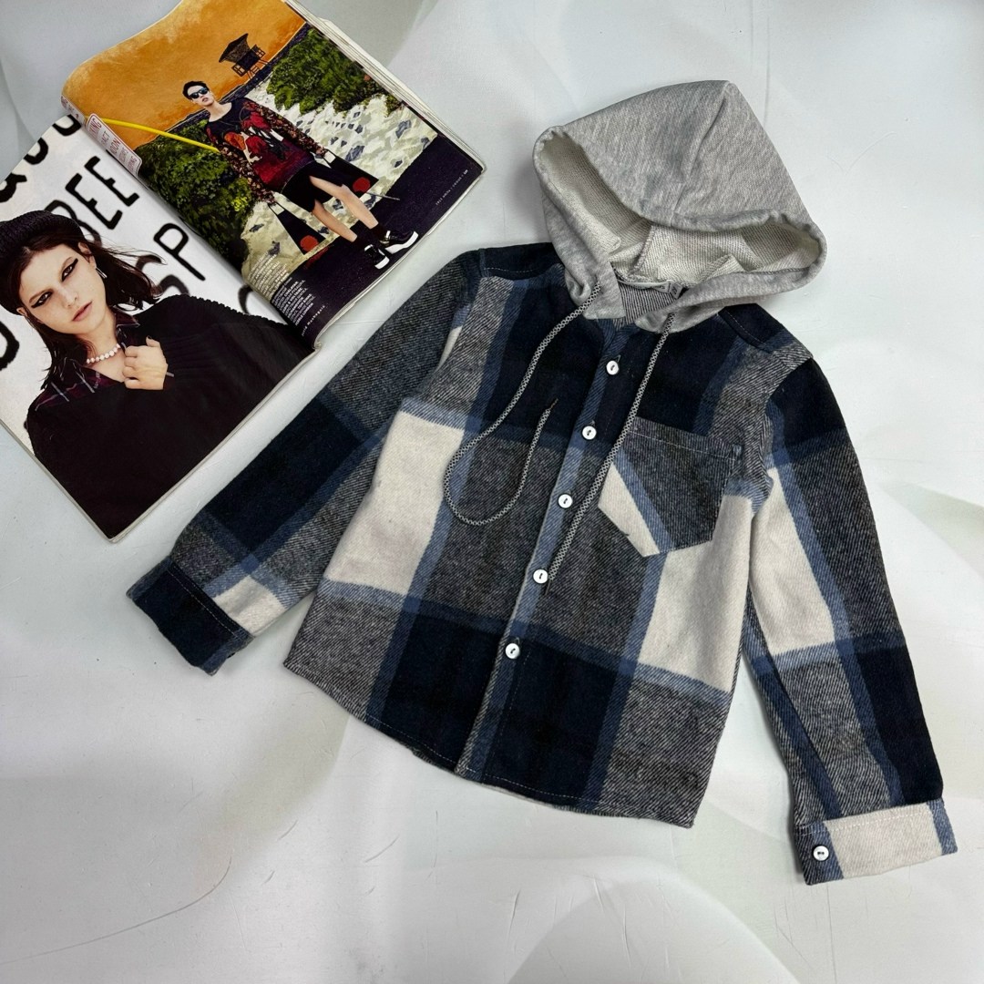 рубашка для девочек,рубашка с капюшоном,рубашка в клетку с капюшоном для девочки,рубашка в клетку с капюшоном,рубашка клетчатая комбинированная с капюшоном